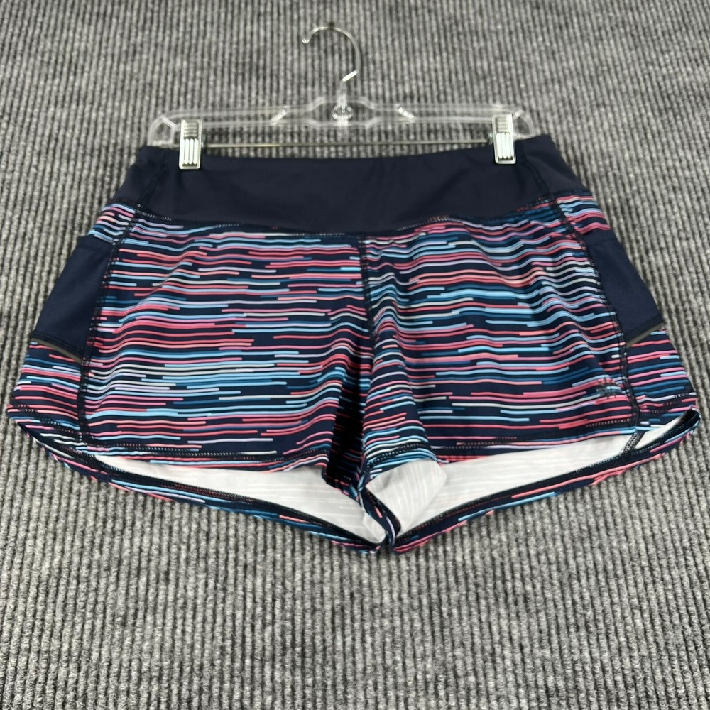 Athleta Shorts Womens Size Small Blue Striped Lined Athletic Activewear Gym